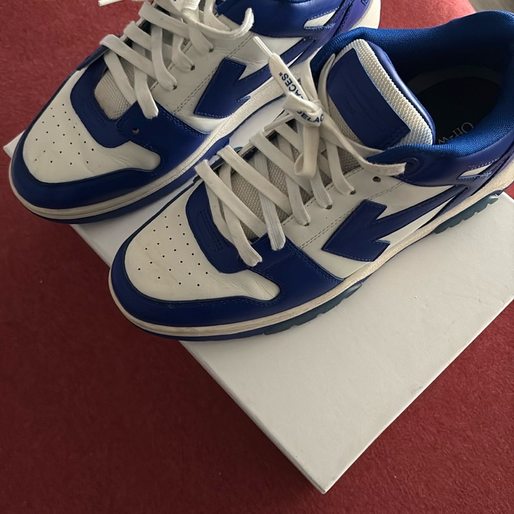 Men's White and Blue Sneakers